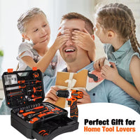 255-Piece Tool Set, Tool Kit with Cordless Drill Driver, Toolbox Storage Case with Drawer, General Household Drill Set