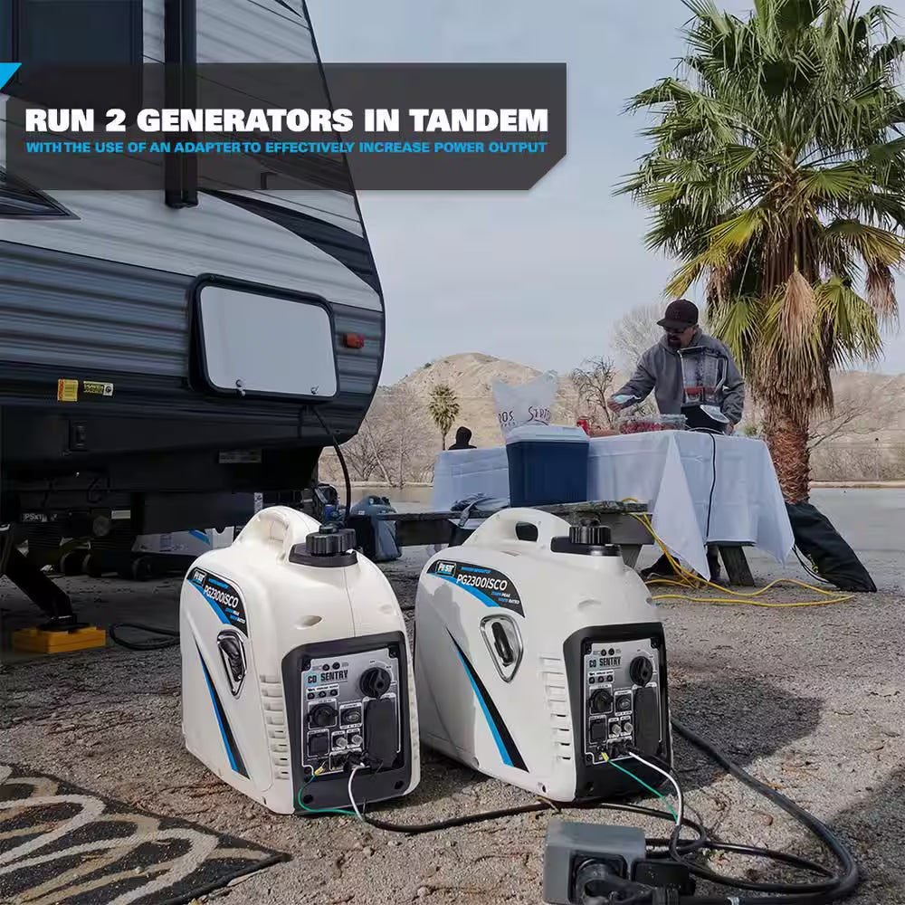 2,300-Watt/1,800-Watt Recoil Start Super Quiet Gasoline Powered Portable Inverter Generator with Advanced CO Shutoff