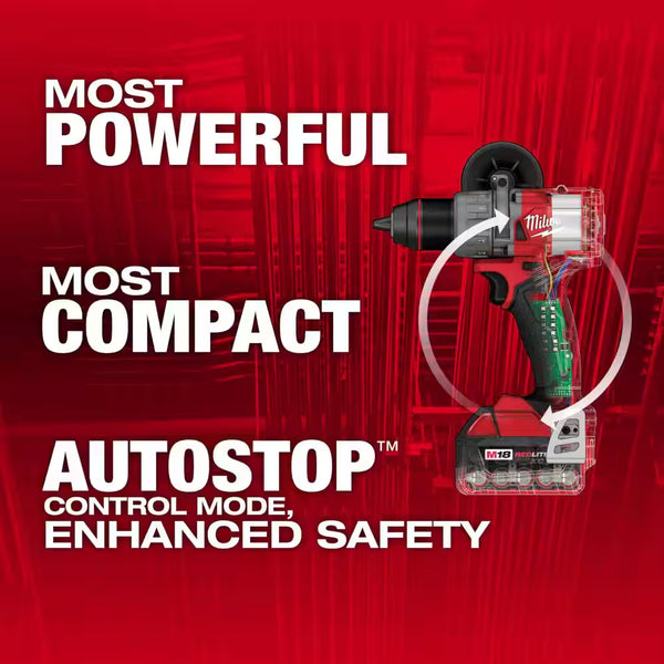 M18 FUEL 18V Lithium-Ion Brushless Cordless 1/2 In. Drill/Driver Kit with (3) 5.0Ah Batteries, Charger and Hard Case