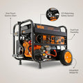 4,750-Watt 120V/240V Dual Fuel Portable Gas/Propane Generator with Wheel Kit, Electric Start and CO Watchdog