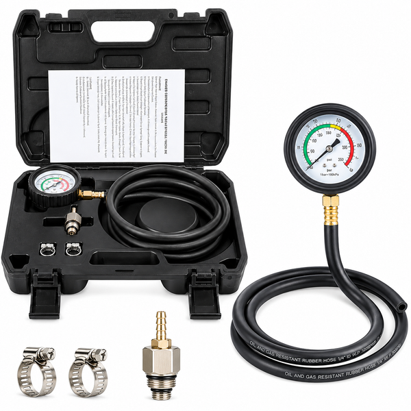 Automotive Exhaust Back Pressure Tester Kit with 6-Foot Hose, Exhaust Pressure Gauge Diagnostic Tool