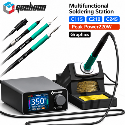 GEEBOON 220W TC22 Soldering Station with Color Curve Display, Compatible with 115/210/245/T12 Tips