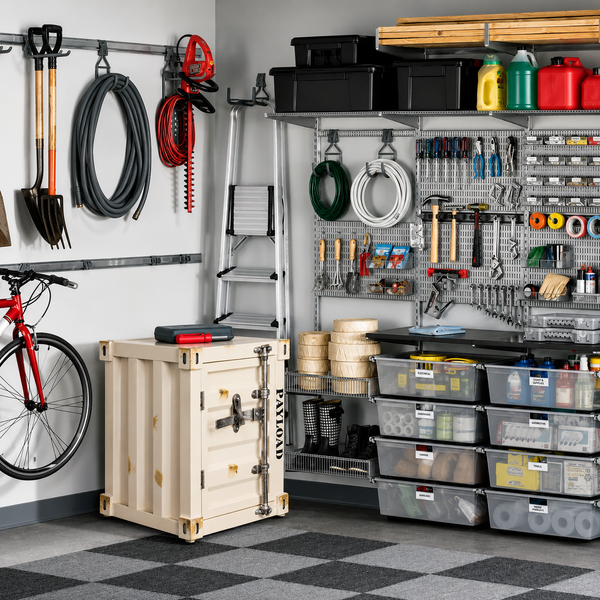 Iron Storage Cabinet Garage Yard Storage Cabinet Container with Door & Lock