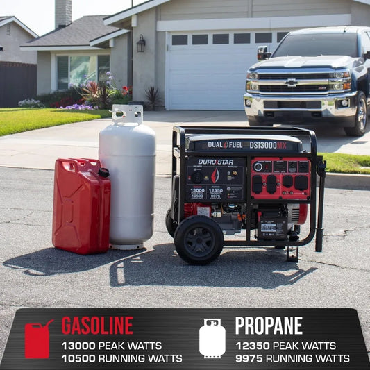 13000W Dual Fuel Portable Generator, 500cc Remote Electric Start Generator for Home Backup, RV & Emergency Power