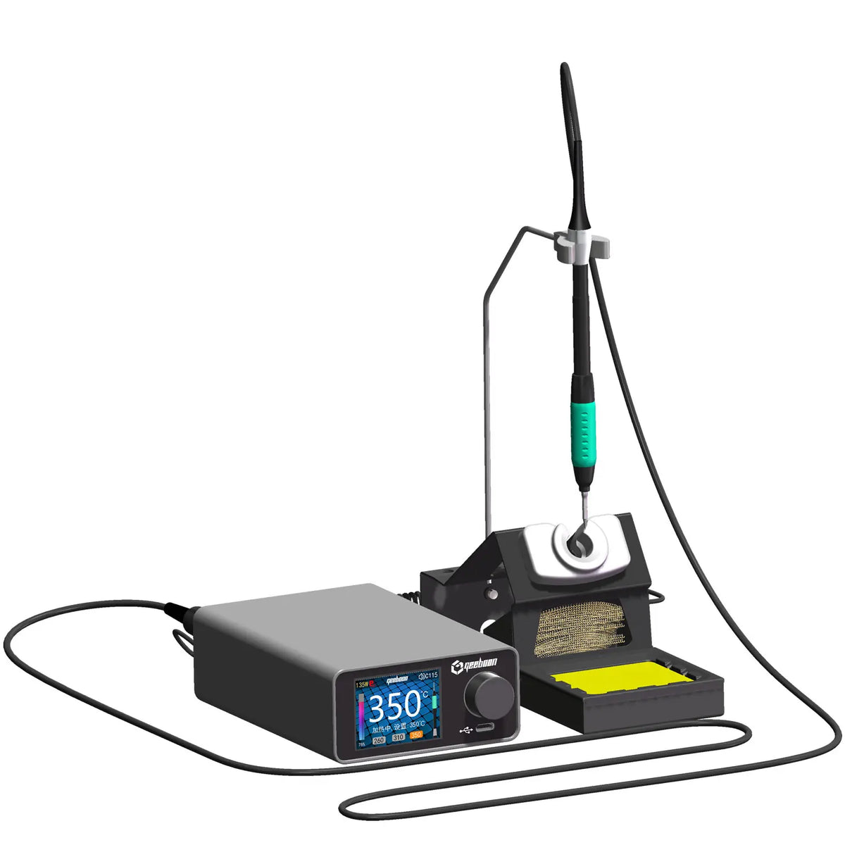 GEEBOON 220W TC22 Soldering Station with Color Curve Display, Compatible with 115/210/245/T12 Tips