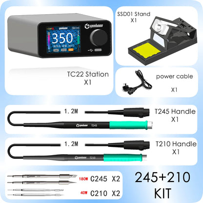 GEEBOON 220W TC22 Soldering Station with Color Curve Display, Compatible with 115/210/245/T12 Tips