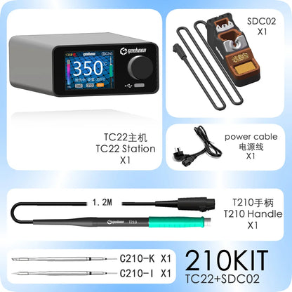 GEEBOON 220W TC22 Soldering Station with Color Curve Display, Compatible with 115/210/245/T12 Tips