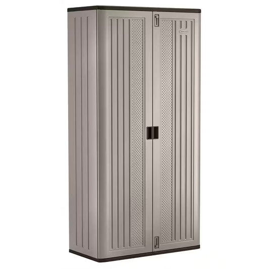 Plastic Freestanding Garage Cabinet in Platinum (40 In. W X 80 In. H X 20 In. D)