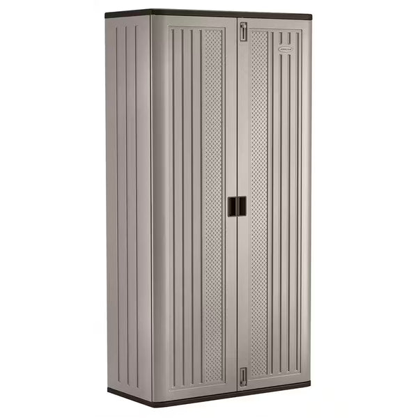 Plastic Freestanding Garage Cabinet in Platinum (40 In. W X 80 In. H X 20 In. D)