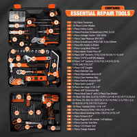 255-Piece Tool Set, Tool Kit with Cordless Drill Driver, Toolbox Storage Case with Drawer, General Household Drill Set