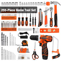 255-Piece Tool Set, Tool Kit with Cordless Drill Driver, Toolbox Storage Case with Drawer, General Household Drill Set