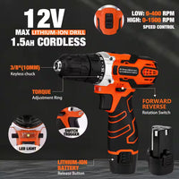 255-Piece Tool Set, Tool Kit with Cordless Drill Driver, Toolbox Storage Case with Drawer, General Household Drill Set